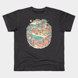 Scorching Coastal Paradise Kids T-Shirt